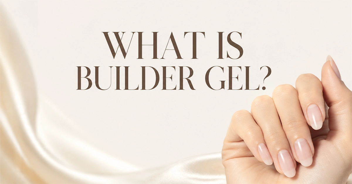 Elegant natural builder gel manicure